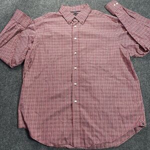 Roundtree Yorke Shirt Men's Extra Large Plaid Red Button Down Top Men Casual XL
